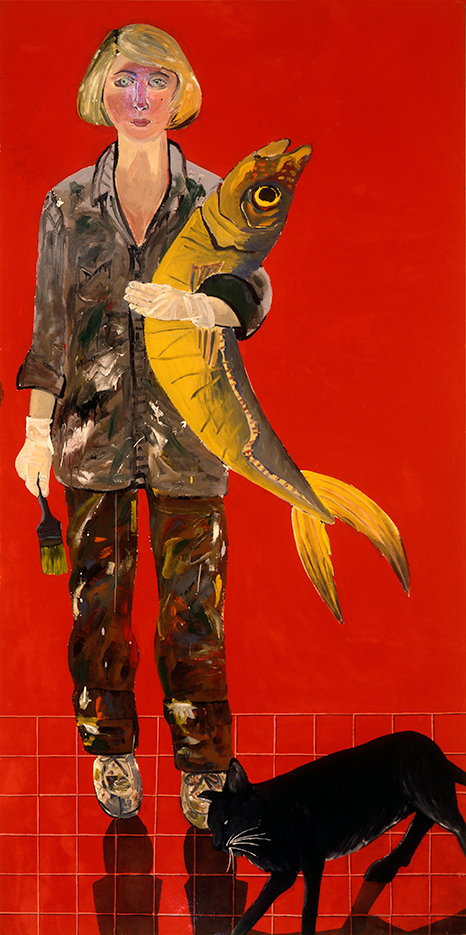 Joan Brown, Portrait of Fish and Cat