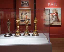 Katharine Hepburn's four Best Actress Academy Awards, on display in the exhibition