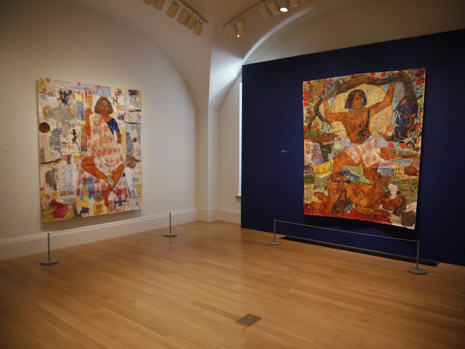View of Mequitta Ahuja's works in the "Drawing from the Edge" exhibition