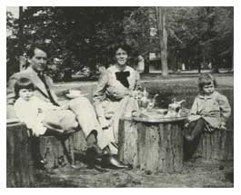 Photograph of Hepburn Family Having Tea Party Outside