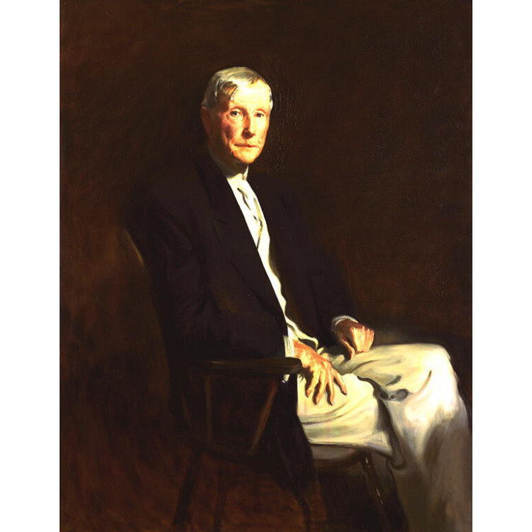 John D. Rockefeller, Sr., half-length portrait, seated, 1918