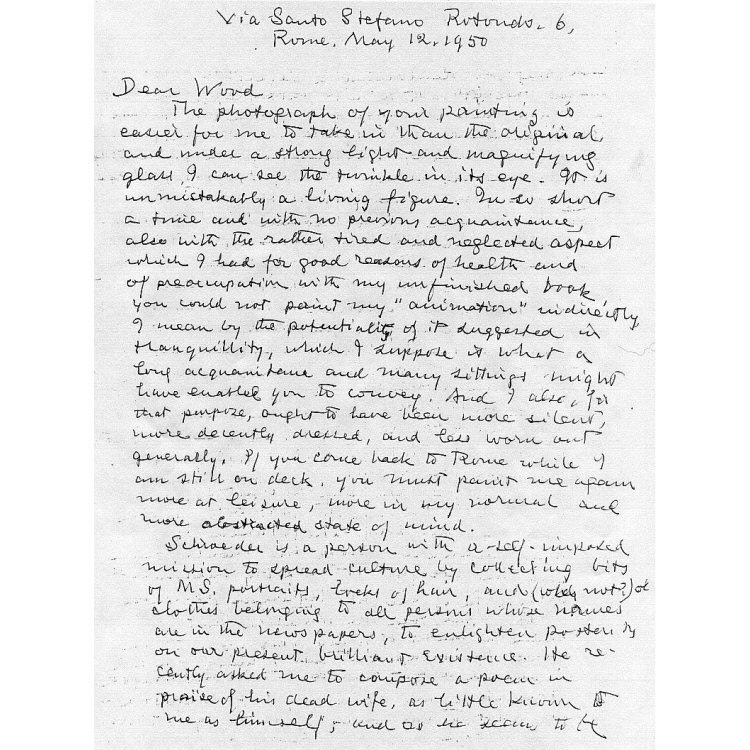 Letter from George Santayana to Harry Wood