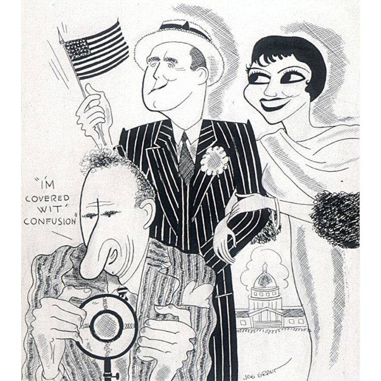Claudette Colbert, George M. Cohan and Jimmy Durante in "The Phantom President"
