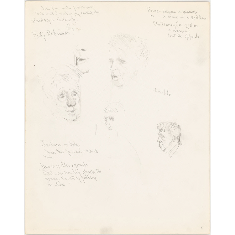 5 Sketches in Pencil of Robert Lee Frost