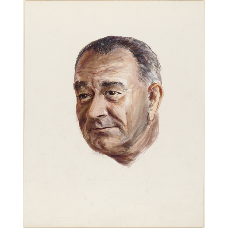 Color study of Lyndon B. Johnson