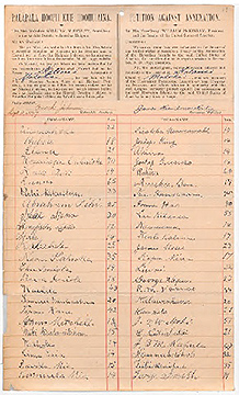 written document with many signatures