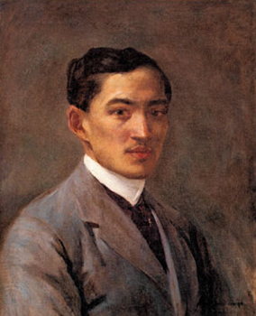 bust length portrait of a man in a brown suit