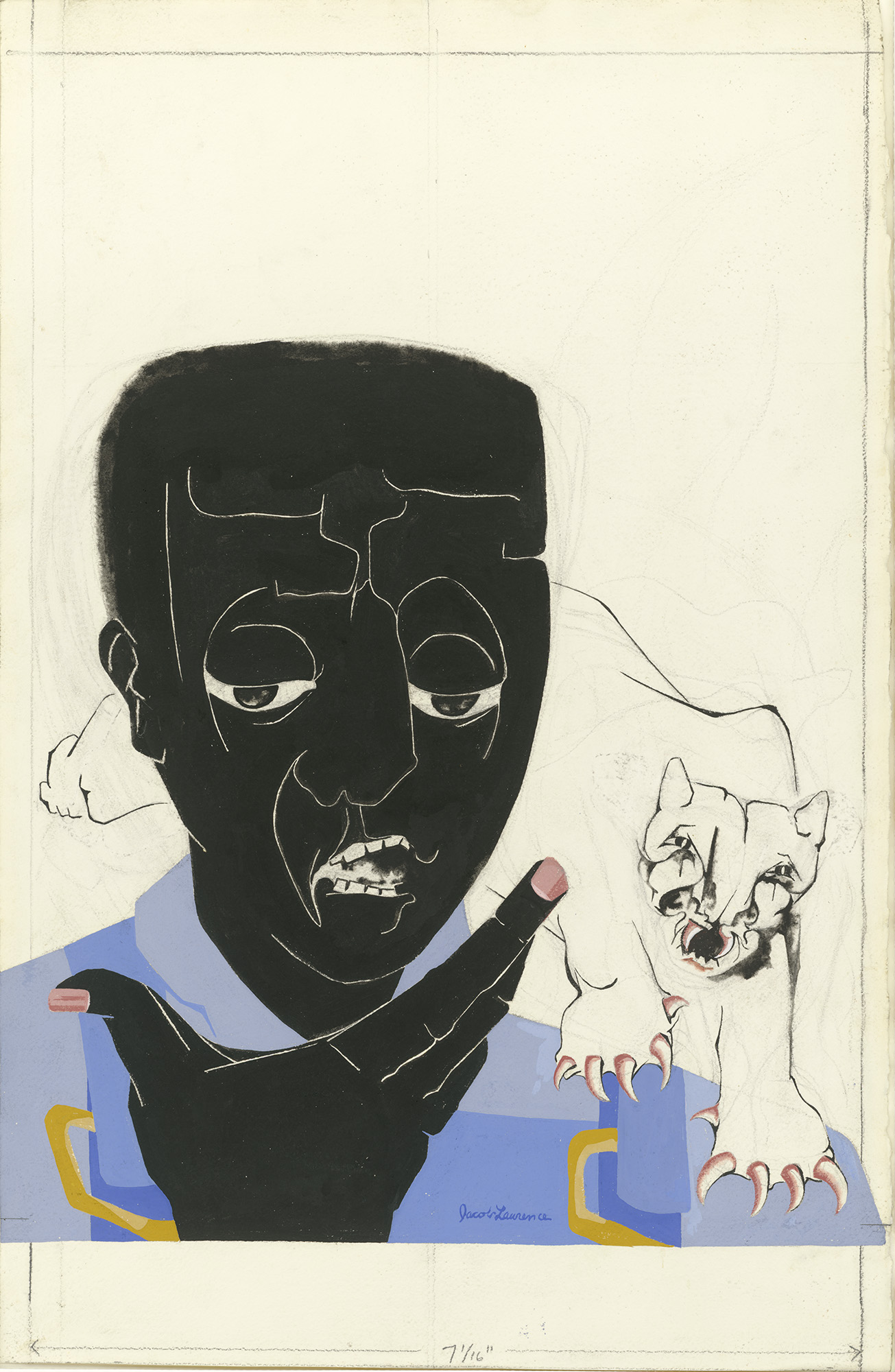 Colorful abstract portrait of a Black man