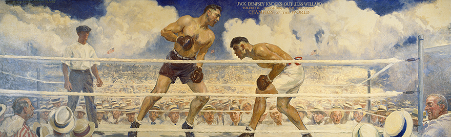 Two boxers in a ring