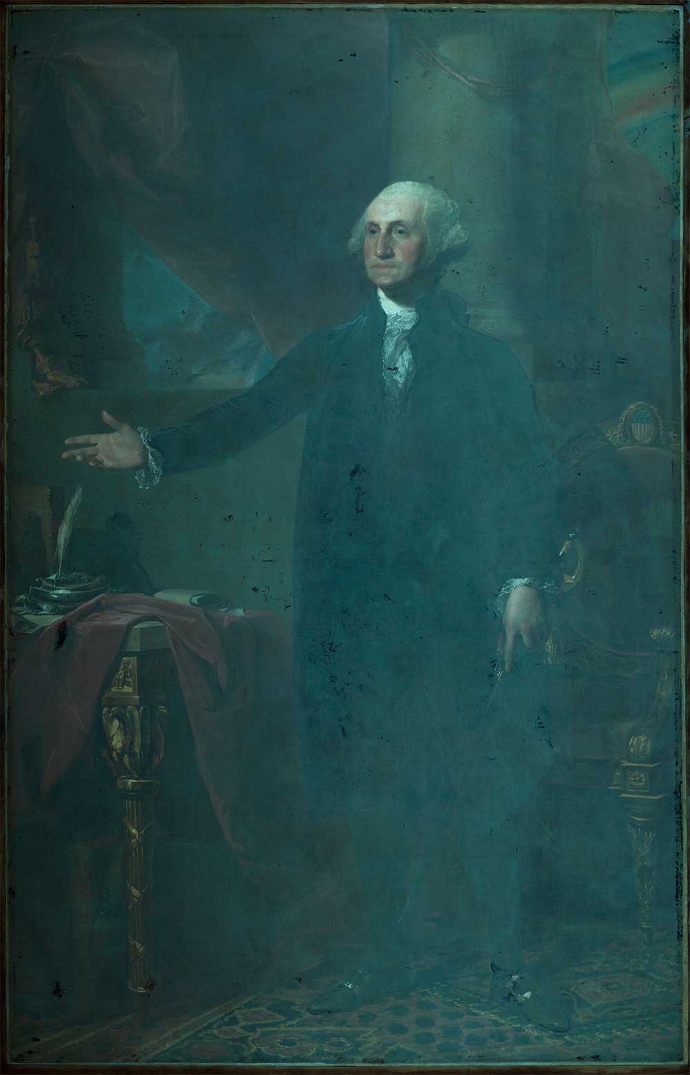 Slightly discolored image of the Lansdowne portrait