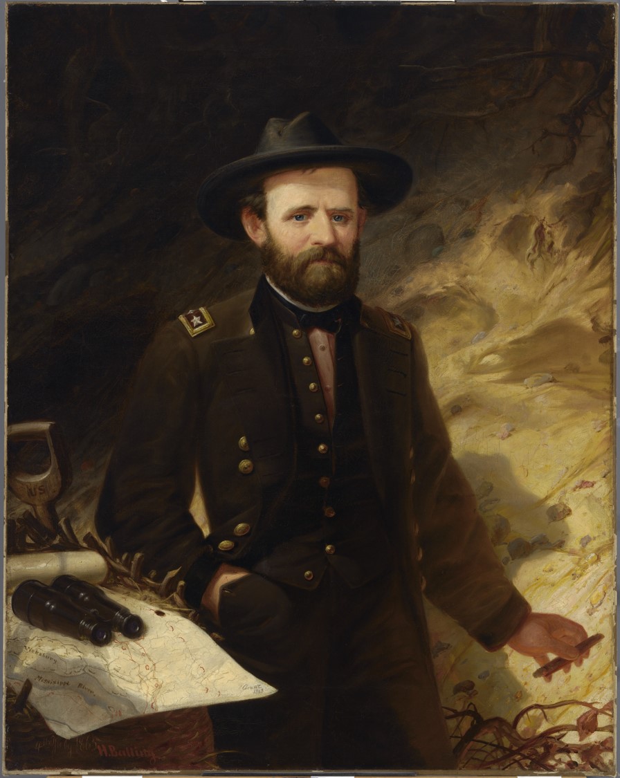 A painting of a man in a military uniform