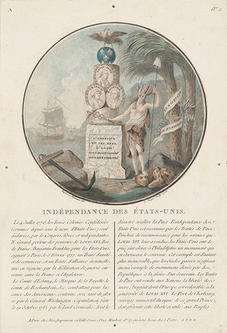 print of an allegorical figure of America