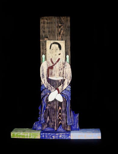 Wooden assemblage of a figure