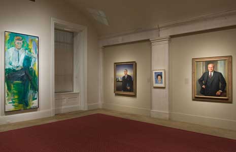 John F Kennedy portrait as it appears in the "America's Presidents" exhibition