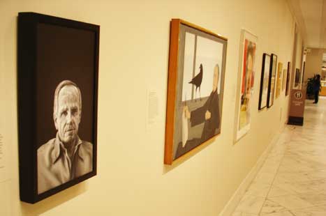 View of Cormac McCarthy portrait in the museum galleries