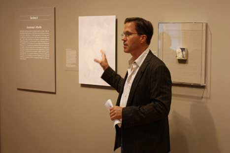Ray Beldner giving a talk in the museum galleries