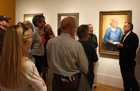 David Ward giving his talk, in front of Einstein portrait