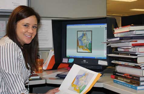 Lizanne Reger at her desk