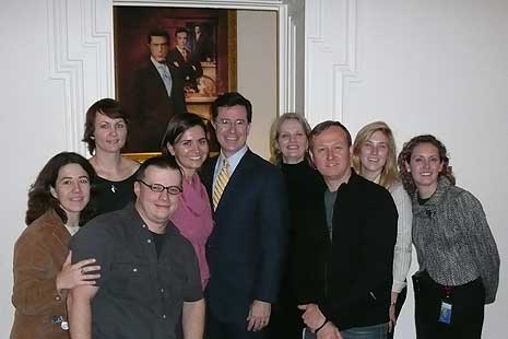 Group photo of Stephen Colbert and Portrait Gallery staff