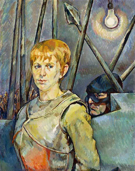 Blog_julie_harris Painted portrait of Julie Harris, in armor, in character