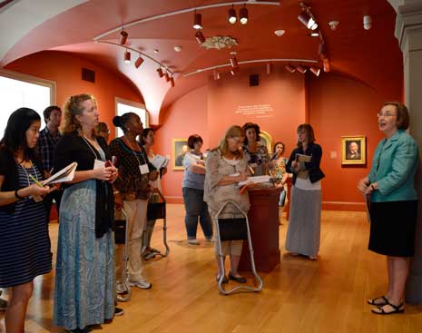 Teachers touring the museum galleries