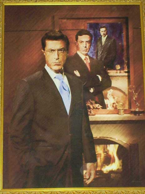 2008 portrait of Stephen Colbert, his likeness three times
