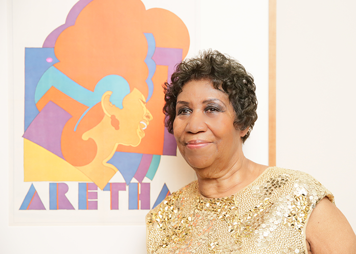 Aretha Franklin with her Portrait_Courtesy of Angela Pham BFA