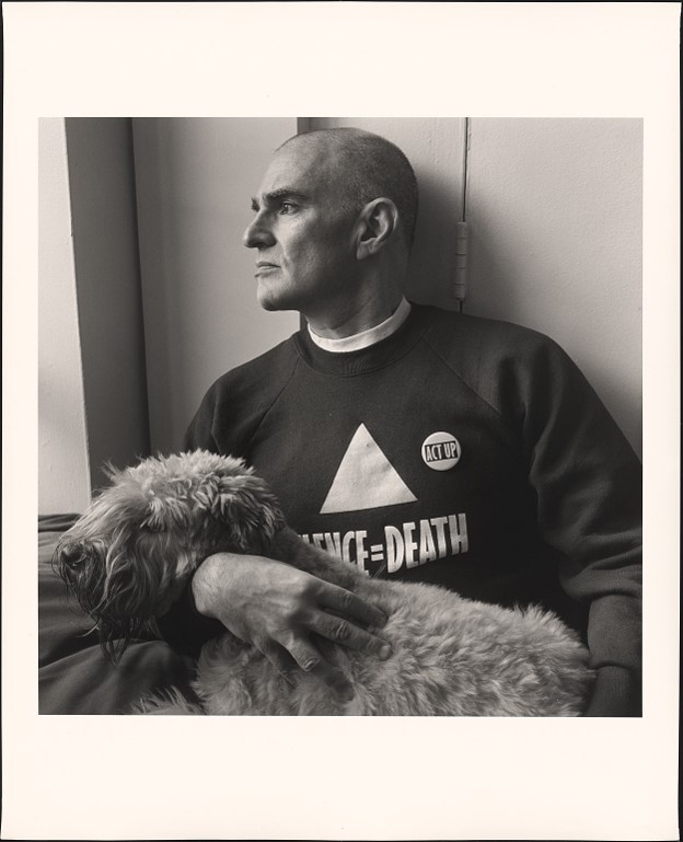 Larry Kramer and Molly his dog