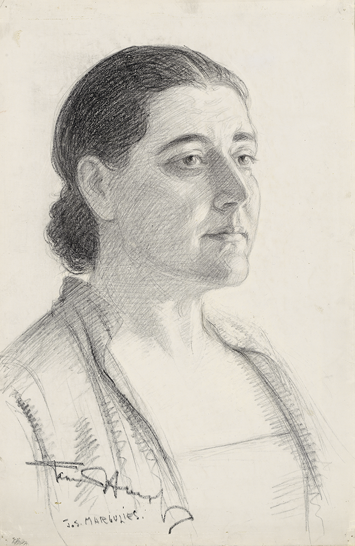 Line drawing of a woman