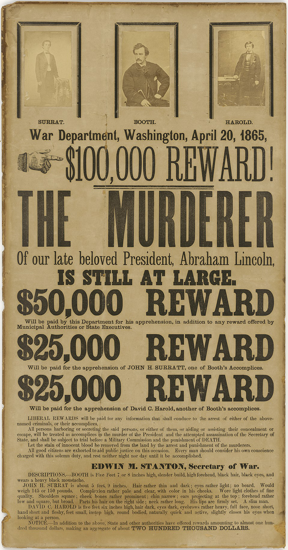 Old-timey newspaper printed with large black letters and featuring three photographs