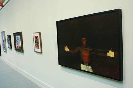 Muhammad Ali portrait on display in the museum's galleries