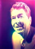 Hologram portrait of Ronald Reagan
