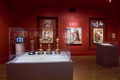 Exhibition gallery, with artifacts releating to Katharine Hepburn