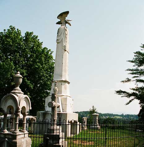 Monumental oblisk gravestone with eagle on top