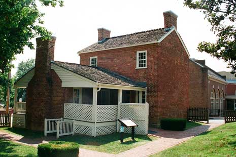 Red brick home with porch