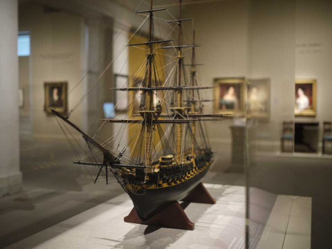 Blog_uss_consitution_scale_model Scale model of the USS Constitution in glass case
