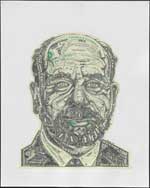 Blog_bernanke Ben Bernake portrait, green and made of dollar bills