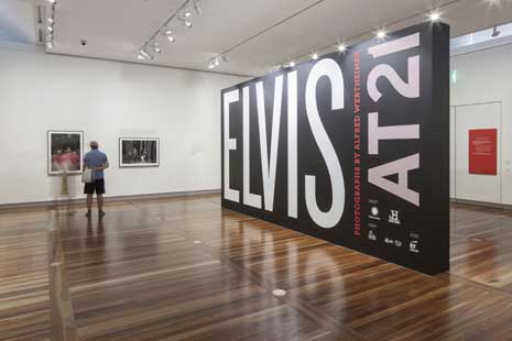 View of Elvis at 21 exhibition, in the museum galleries