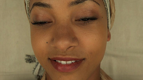 Close-up of Esperanza Spalding's face
