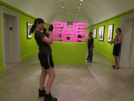 "Imagine=Image" student exploring Eye Pop exhibition