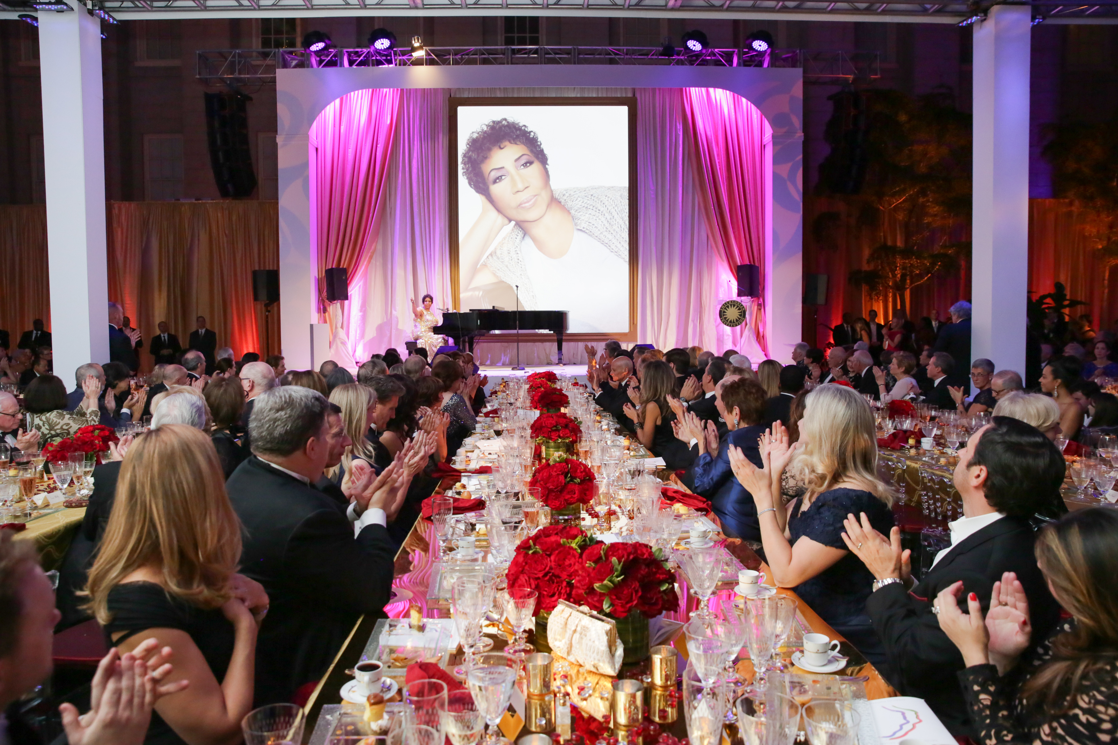 Aretha Franklin performing at museum gala