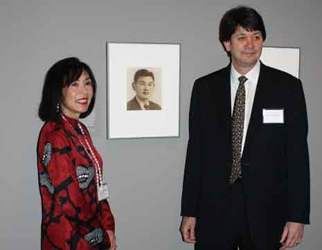 Karen and Ken Korematsu with Fred Korematsu portrait
