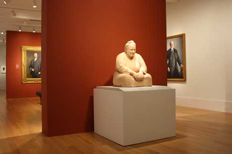 Gertrude Stein scultpure on display in the museum's galleries