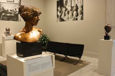 Gertrude Vanderbilt Whitney scultpture in the exhibition "Jo Davidson: Biographer in Bronze"