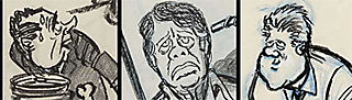 Three Herblock caricatures: Nixon, Jimmy Carter, Bill Clinton