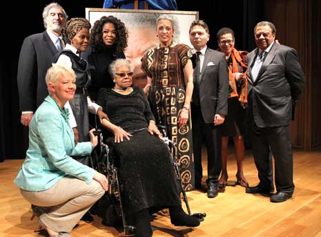 Blog_maya_angelou_group Group photo with Maya Angelou in the center, sitting in wheelchair