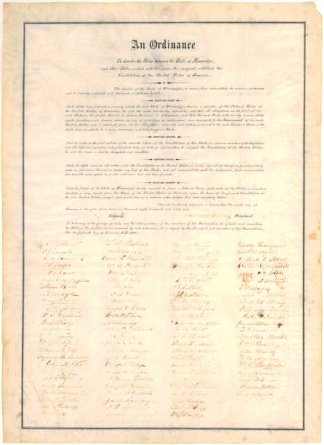 Ordinance, paper document, with signatures at bottom