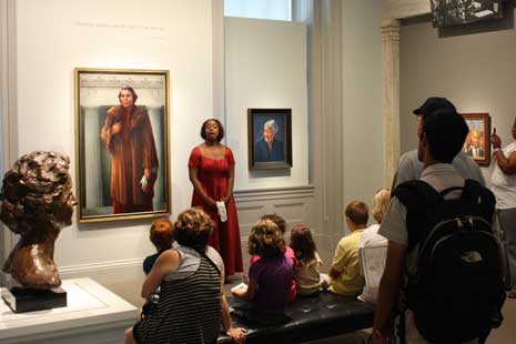 student performing at "Portraits Alive!'