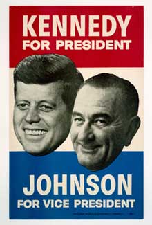 Campaign poster with John F. Kennedy and Lyndon Johnson