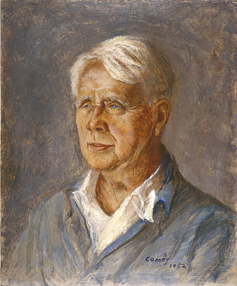 Painted portrait of Robert Frost